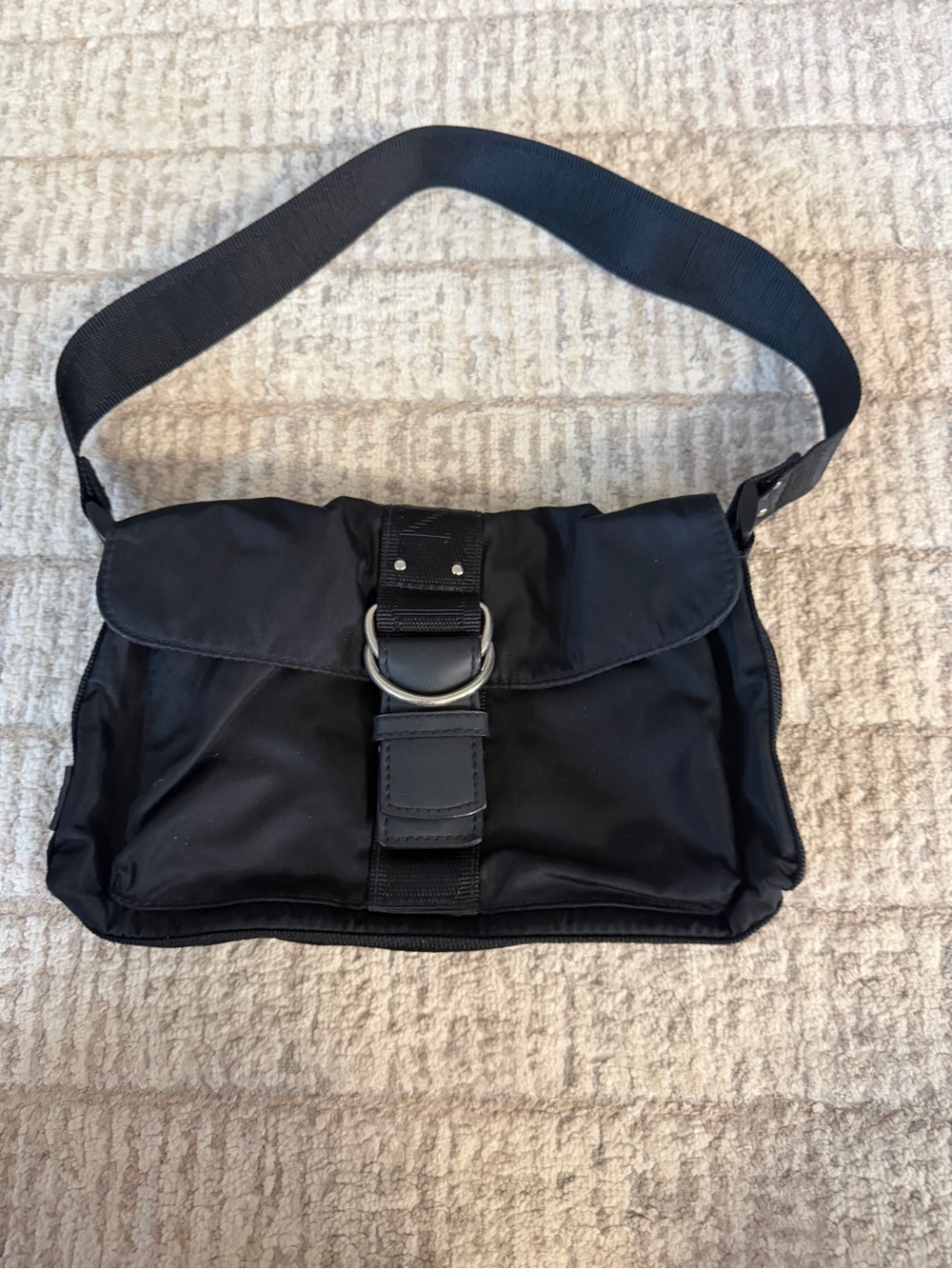 Lauren Ralph Lauren Black Nylon Bag with Snap Closure
